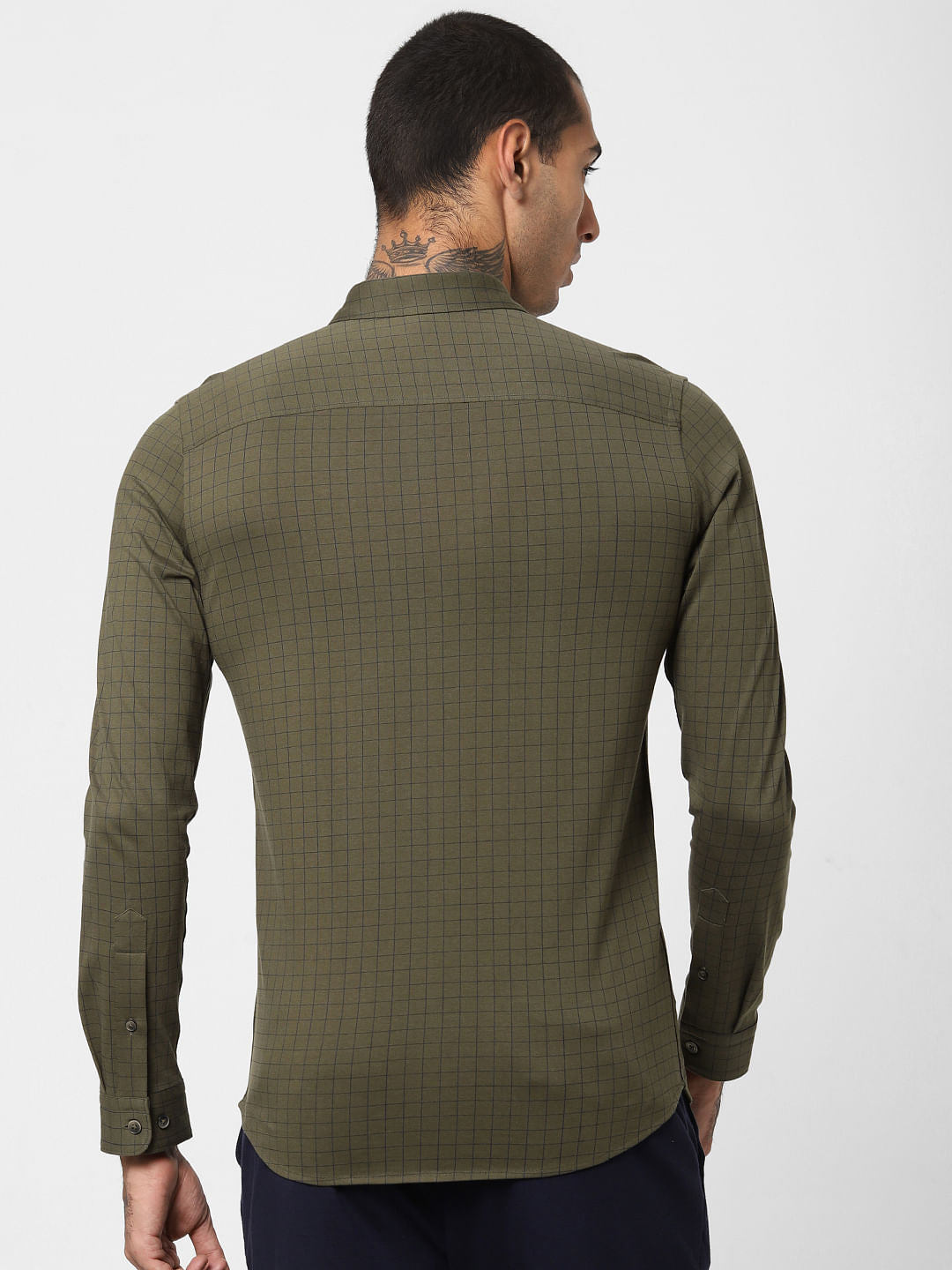 Green Check Full Sleeves Shirt