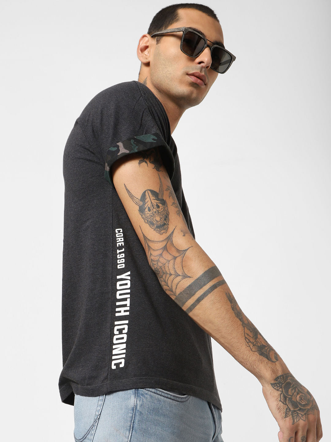 Dark Grey Crew Neck T-shirt - S