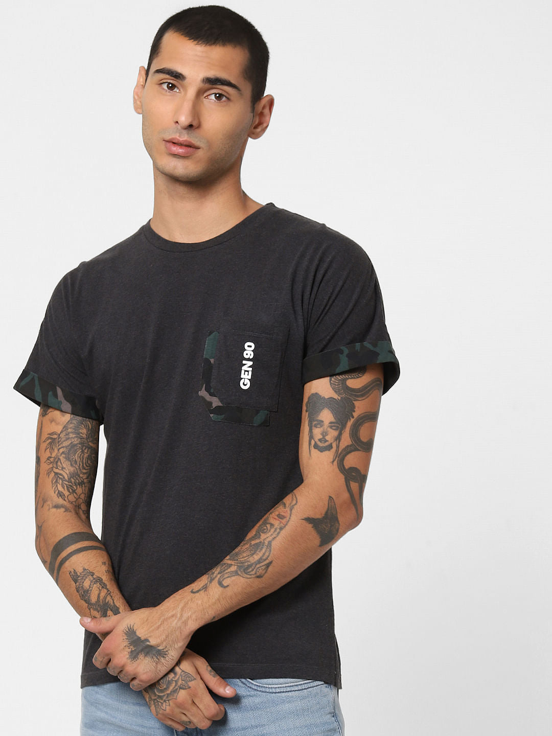 Dark Grey Crew Neck T-shirt