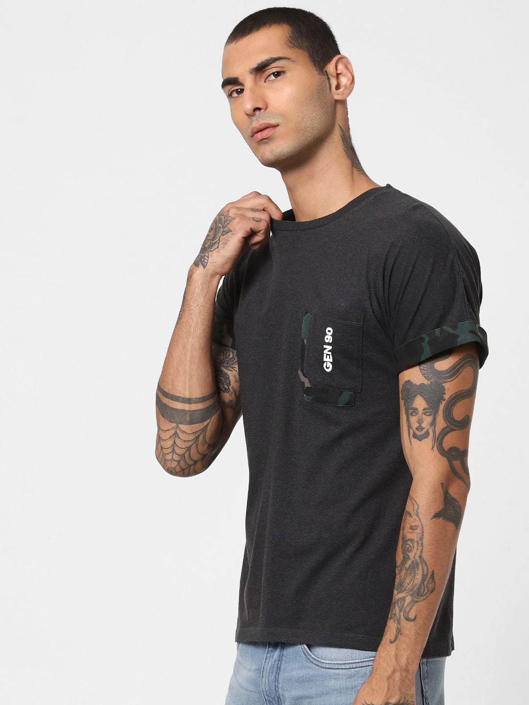 Dark Grey Crew Neck T-shirt