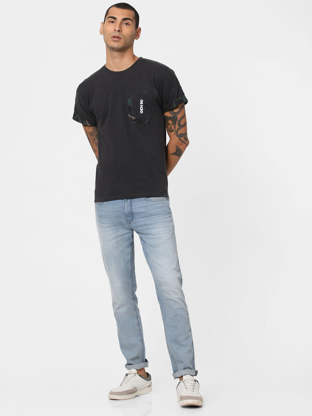 Dark Grey Crew Neck T-shirt