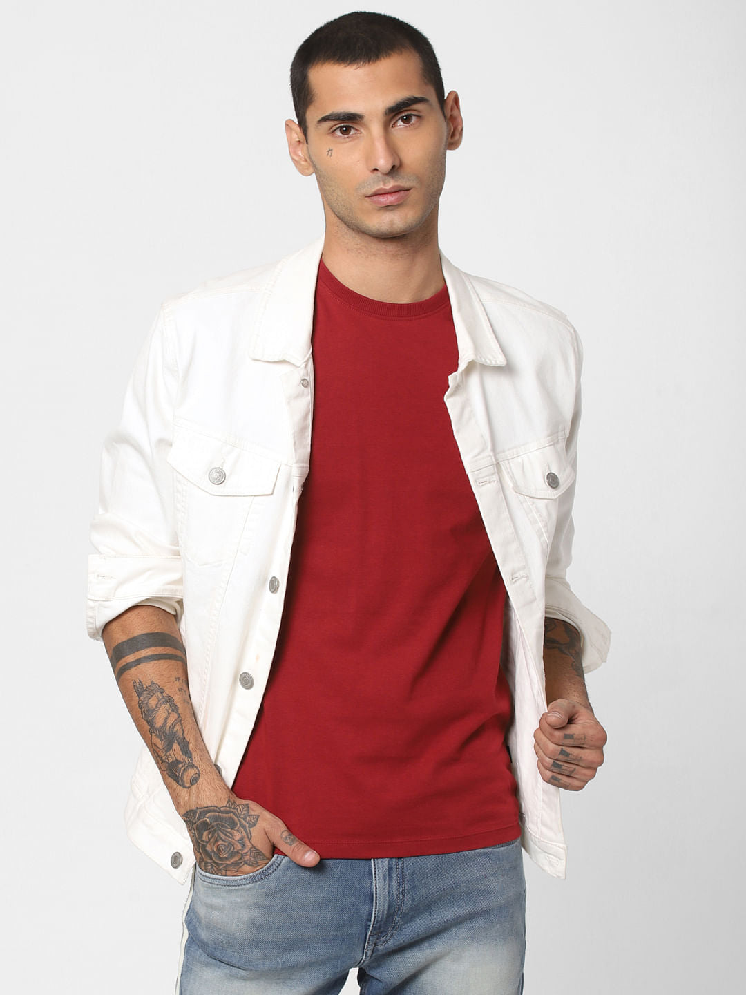 Red Crew Neck T-shirt - S