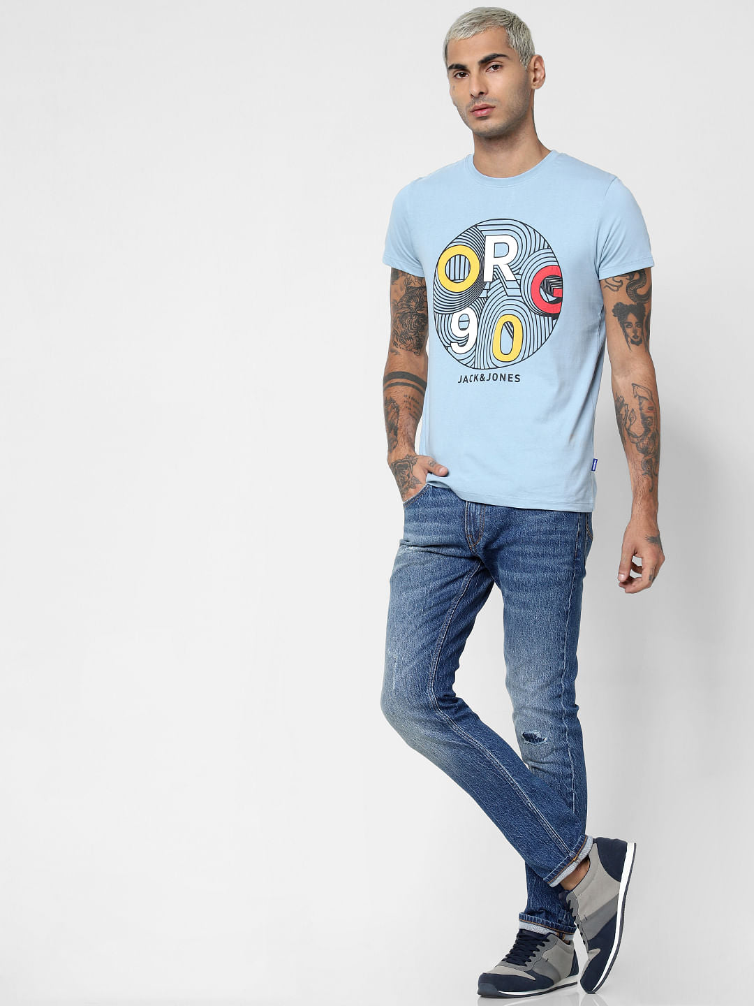 Blue Low Rise Washed Glenn Slim Fit Jeans - 28/30