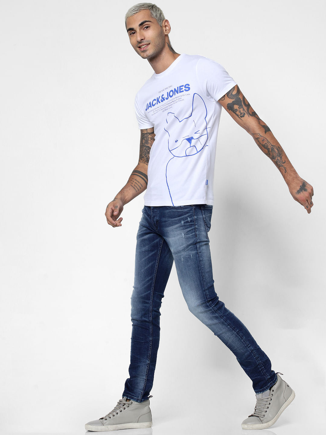 Dark Blue Low Rise Washed Glenn Slim Fit Jeans - 28/30