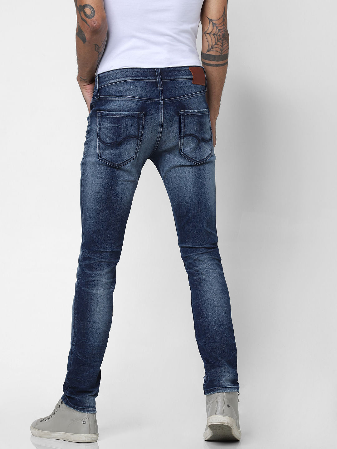 Dark Blue Low Rise Washed Glenn Slim Fit Jeans