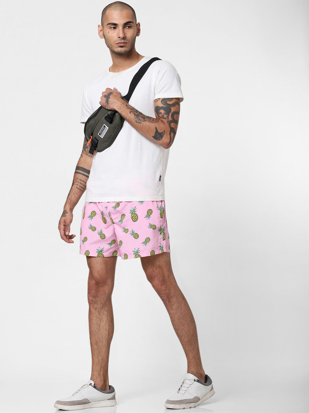 Pink All Over Print Swimshorts - S