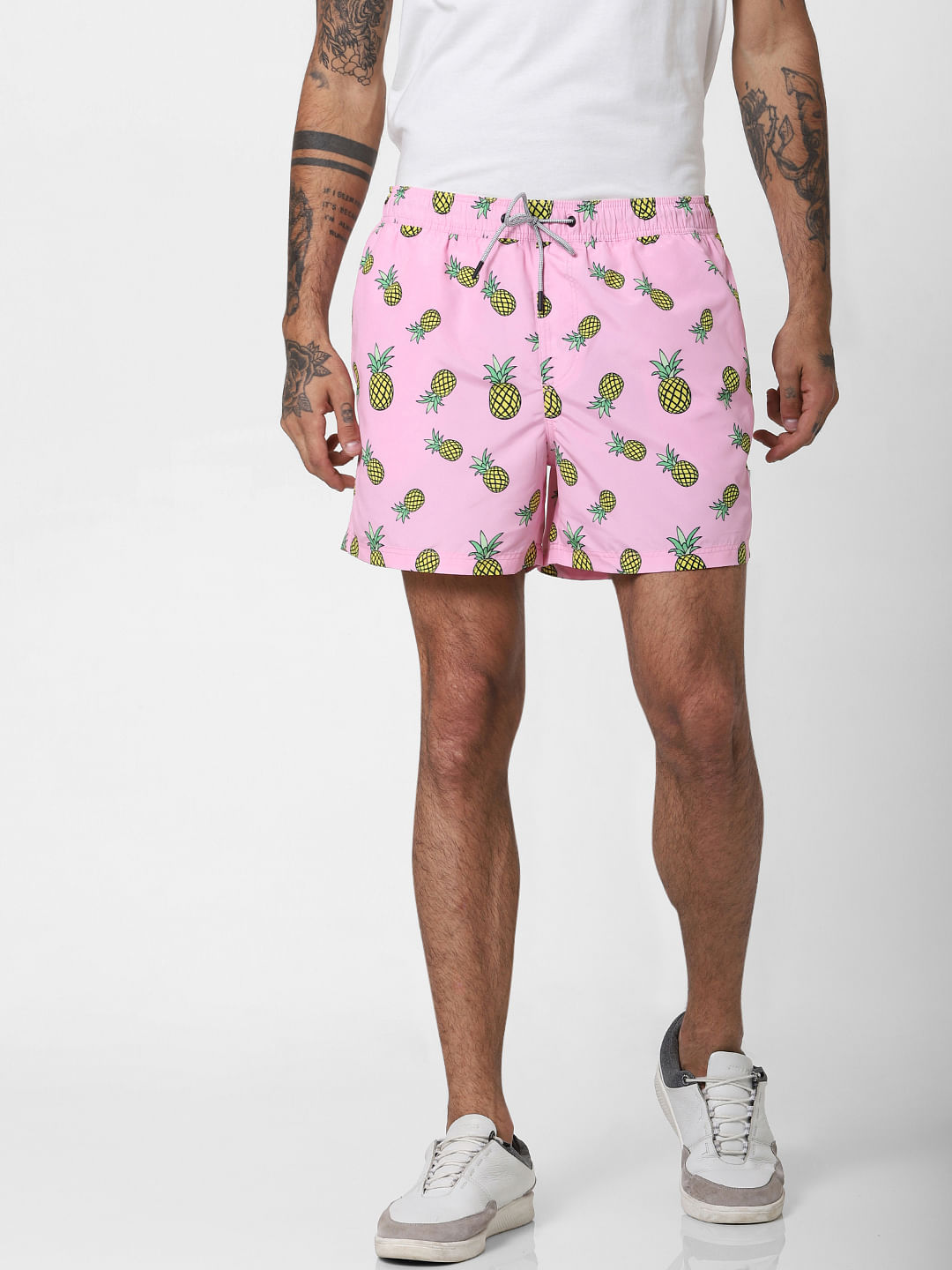 Pink All Over Print Swimshorts