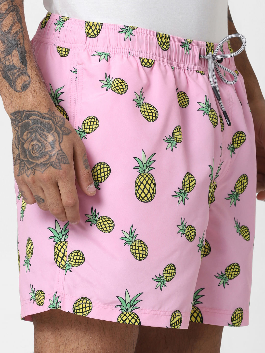 Pink All Over Print Swimshorts