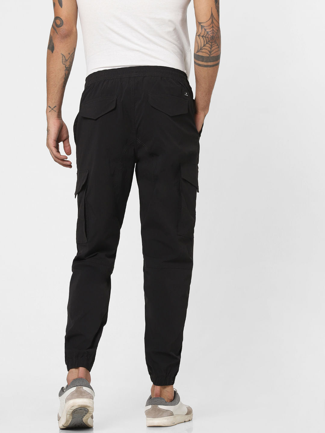 Black Mid Rise Cargo Pants