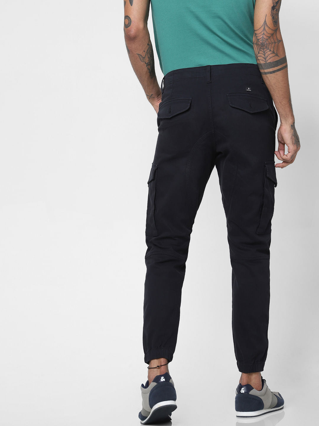Black Low Rise Anti-Fit Cargo Pants