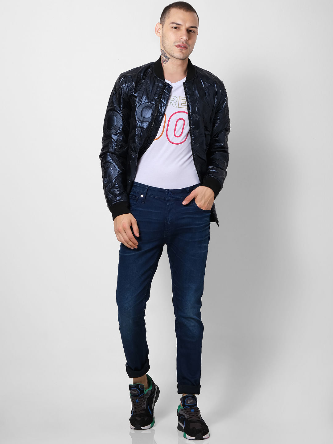 Blue Low Rise Washed Ben Skinny Fit Jeans - 28/30