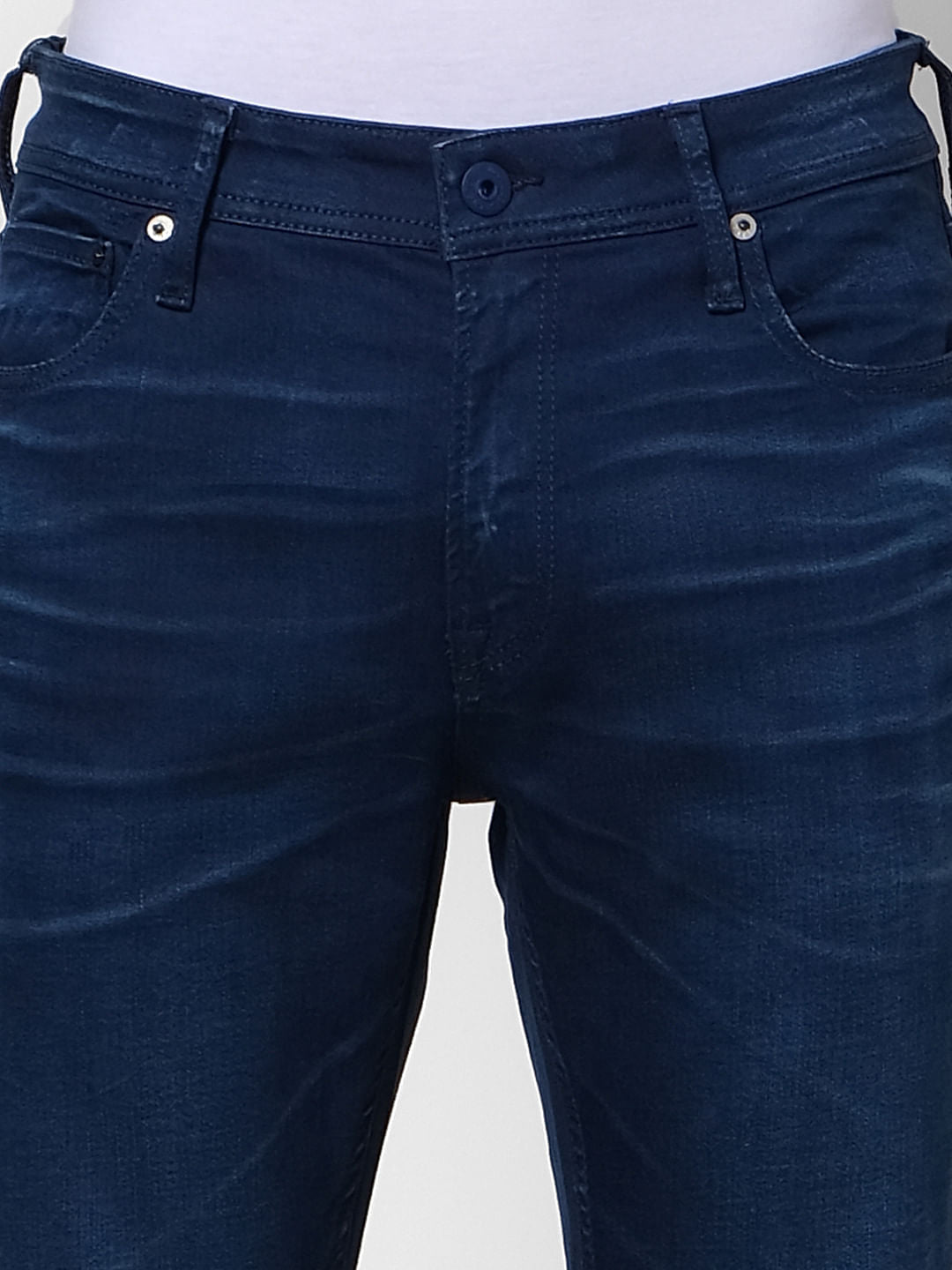 Blue Low Rise Washed Ben Skinny Fit Jeans