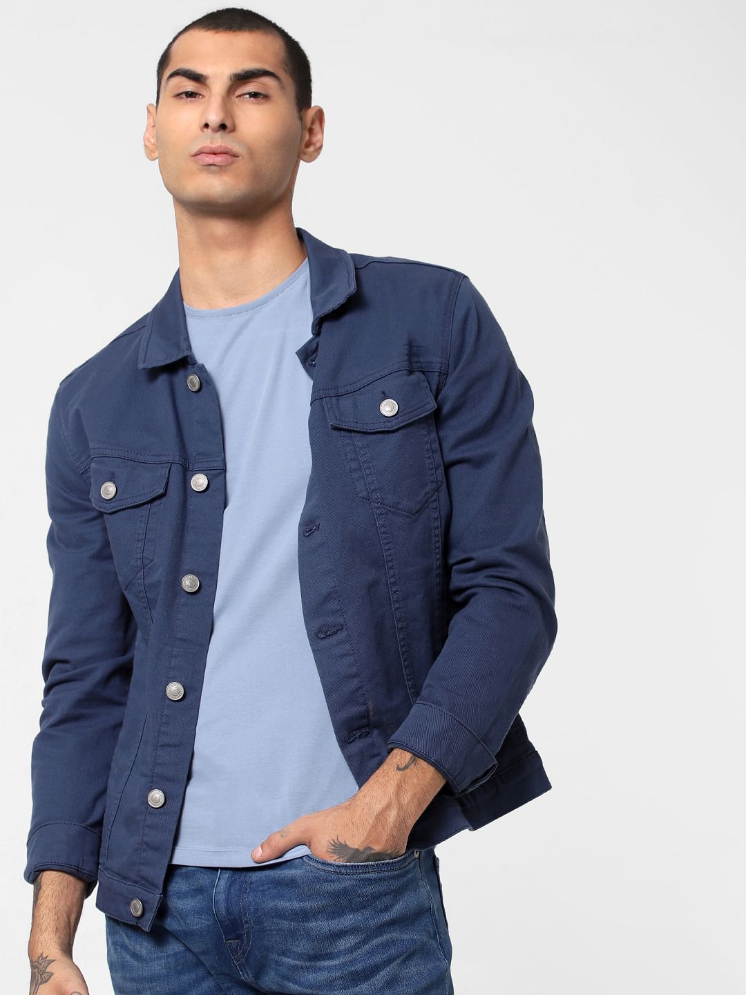 Blue Crew Neck T-shirt - S