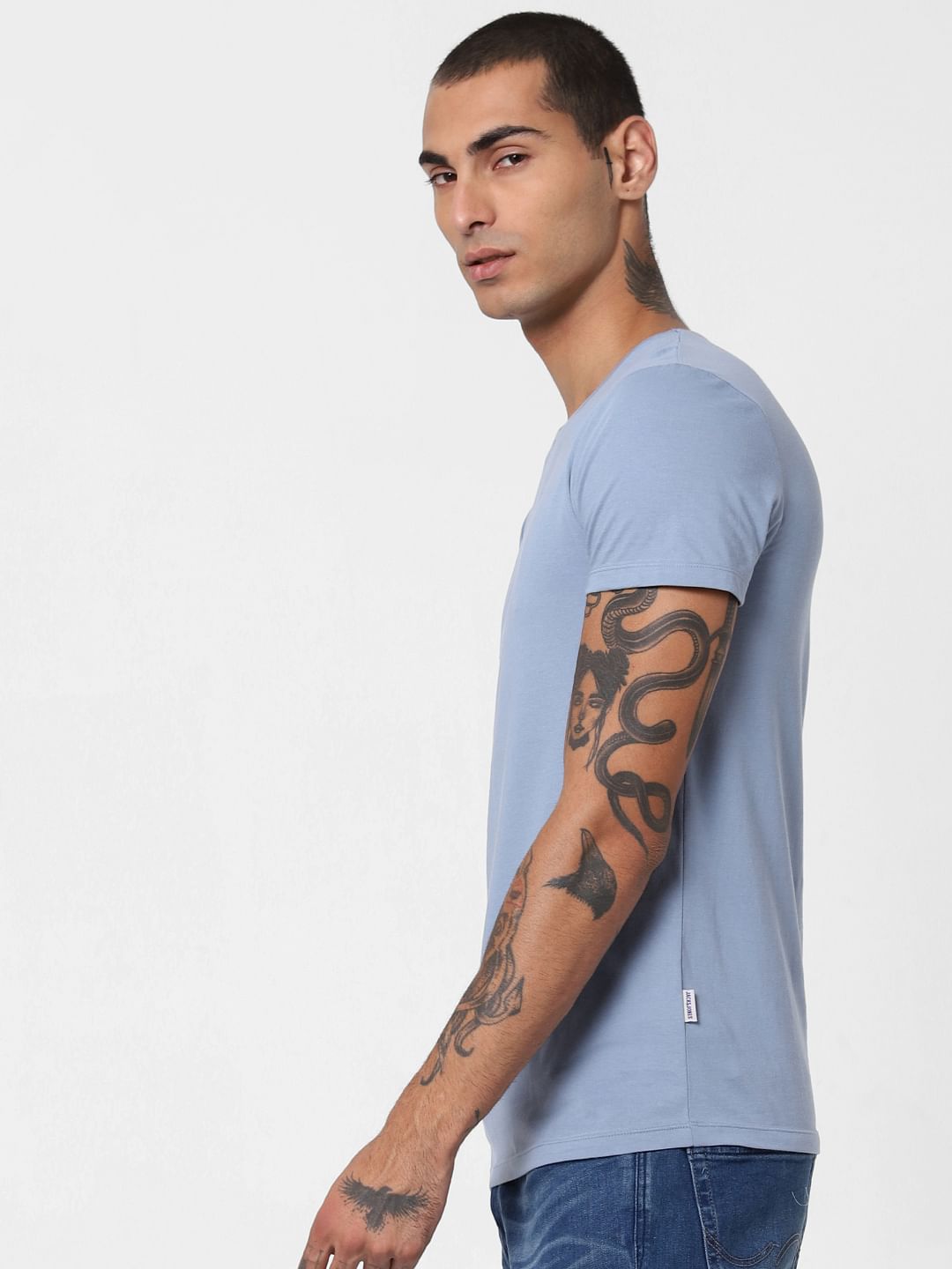 Blue Crew Neck T-shirt