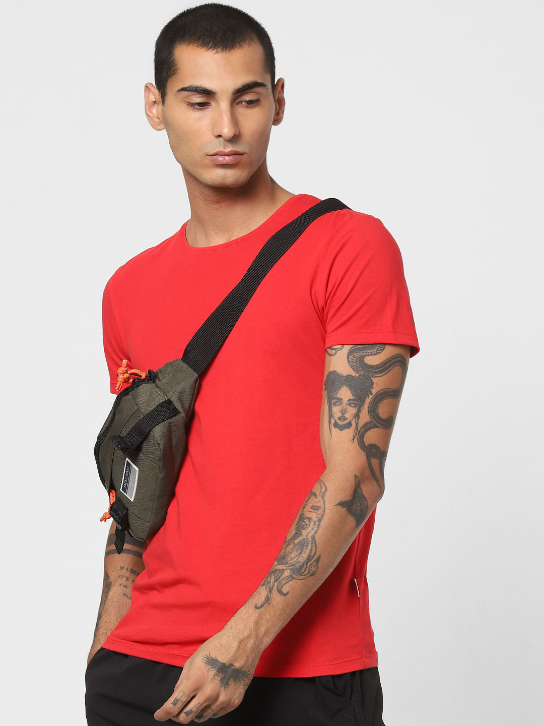 Red Crew Neck T-shirt - S