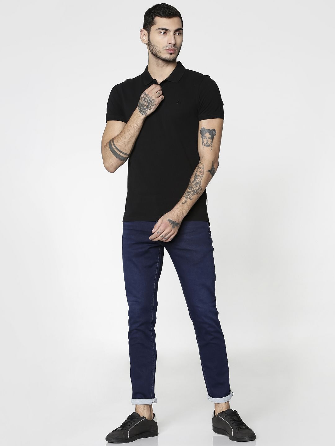 Black Polo Neck T-Shirt