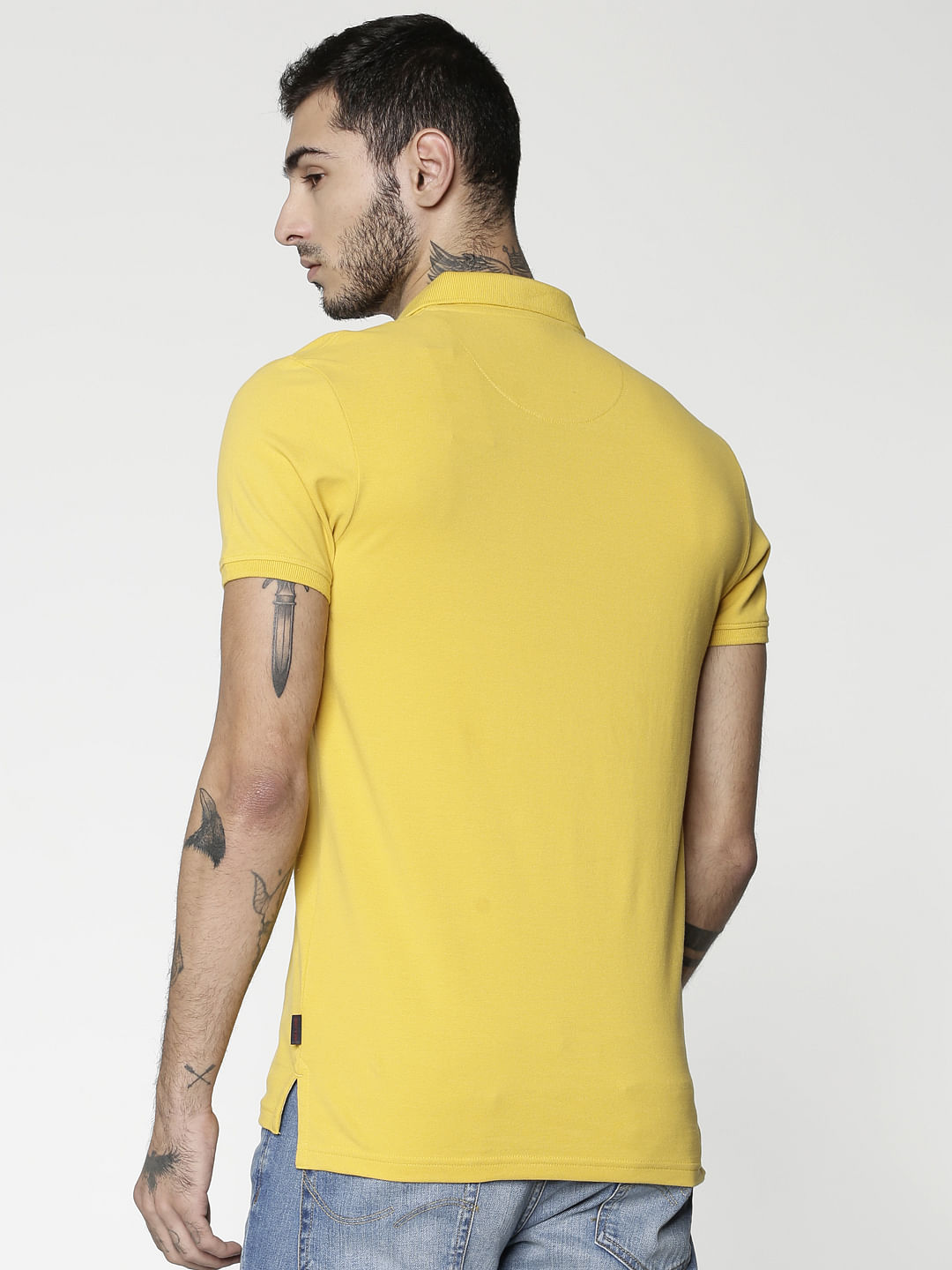 Yellow Polo Neck T-shirt