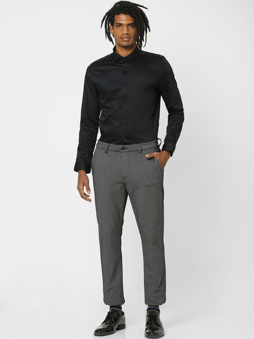 Black Full Sleeves Shirt - S