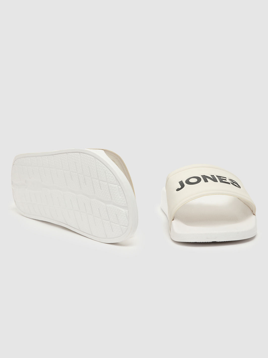 White Logo Print Sliders - 6