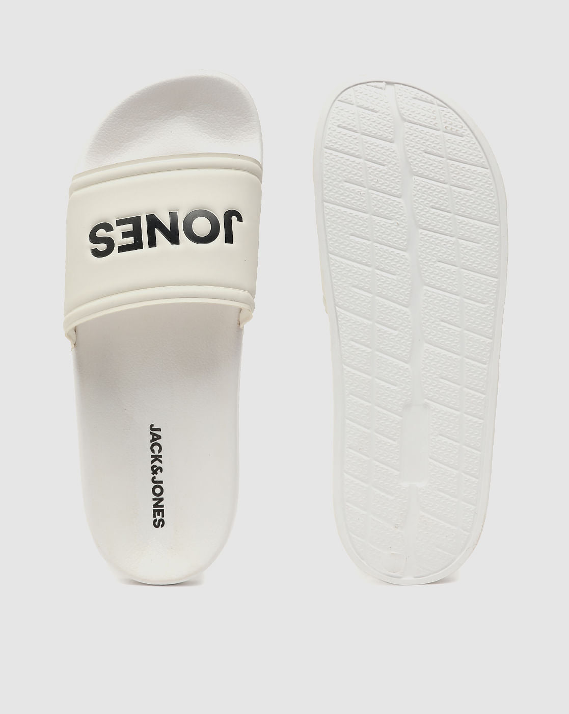 White Logo Print Sliders