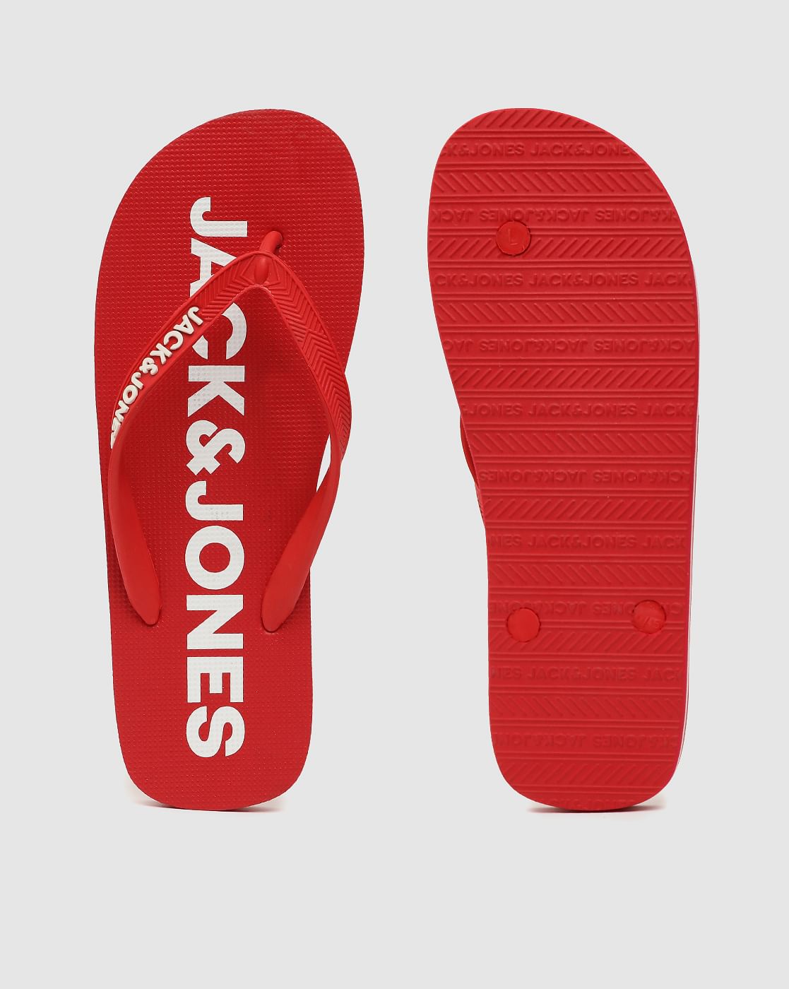 Red Logo Print Flip Flops - 40/41