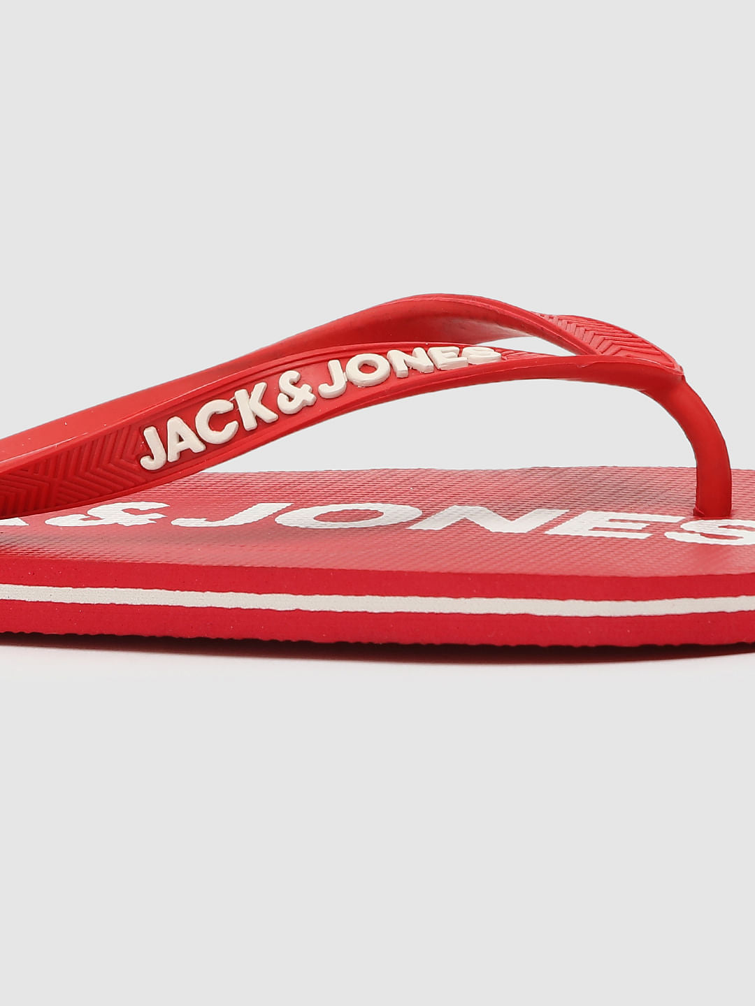 Red Logo Print Flip Flops
