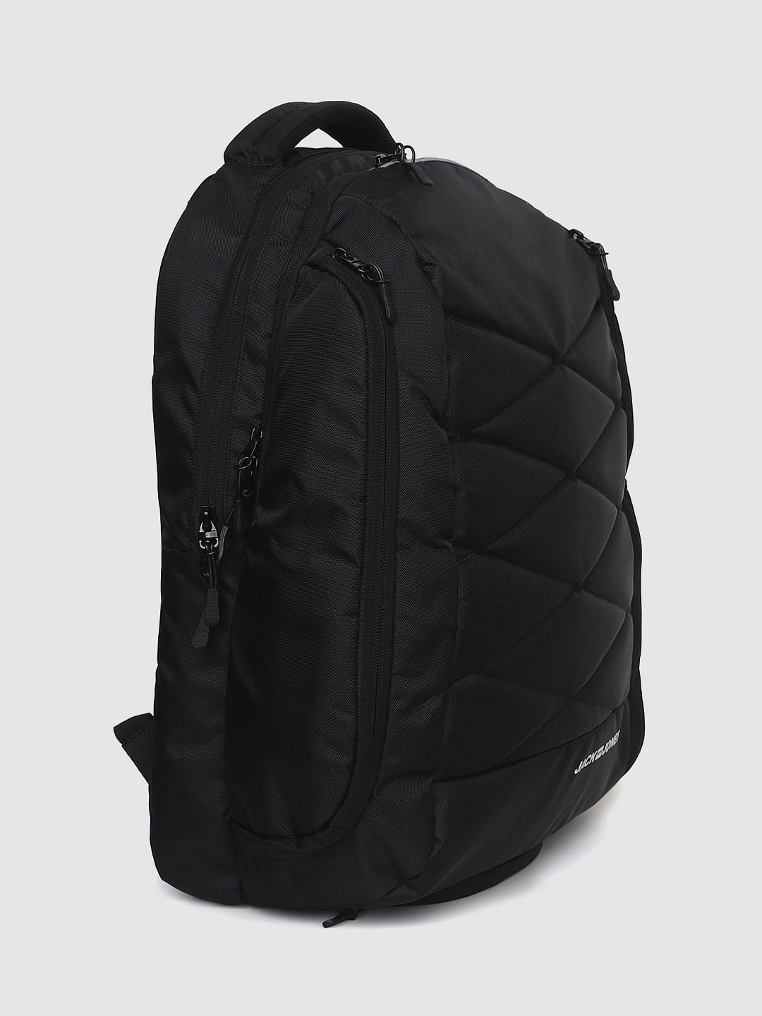 Black Logo Print Backpack