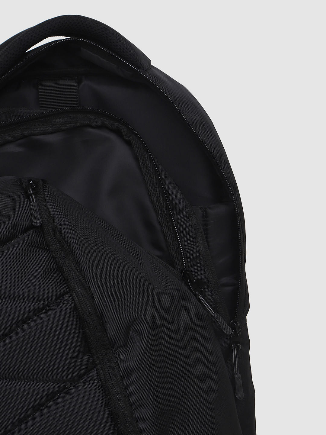 Black Logo Print Backpack
