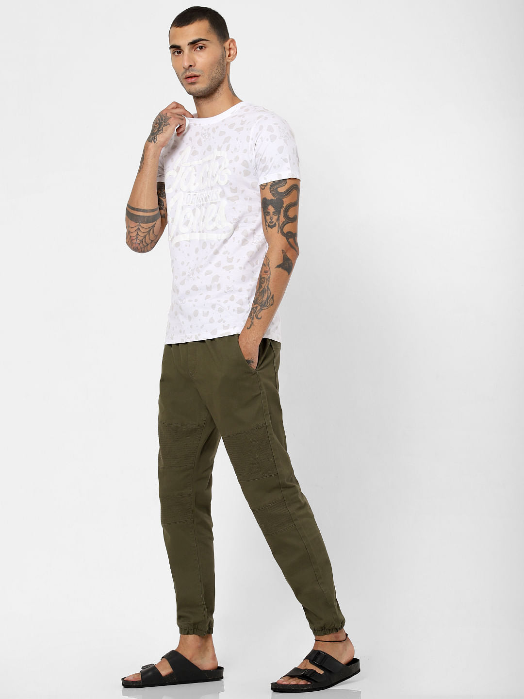 Olive Drawstring Biker Pants - 28/30