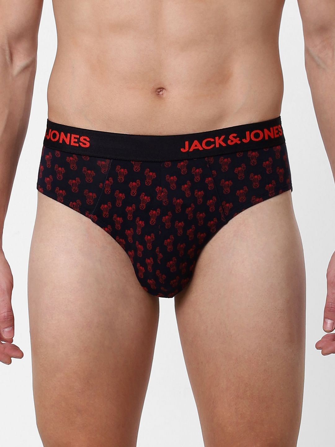 Navy Blue All Over Print Briefs - S