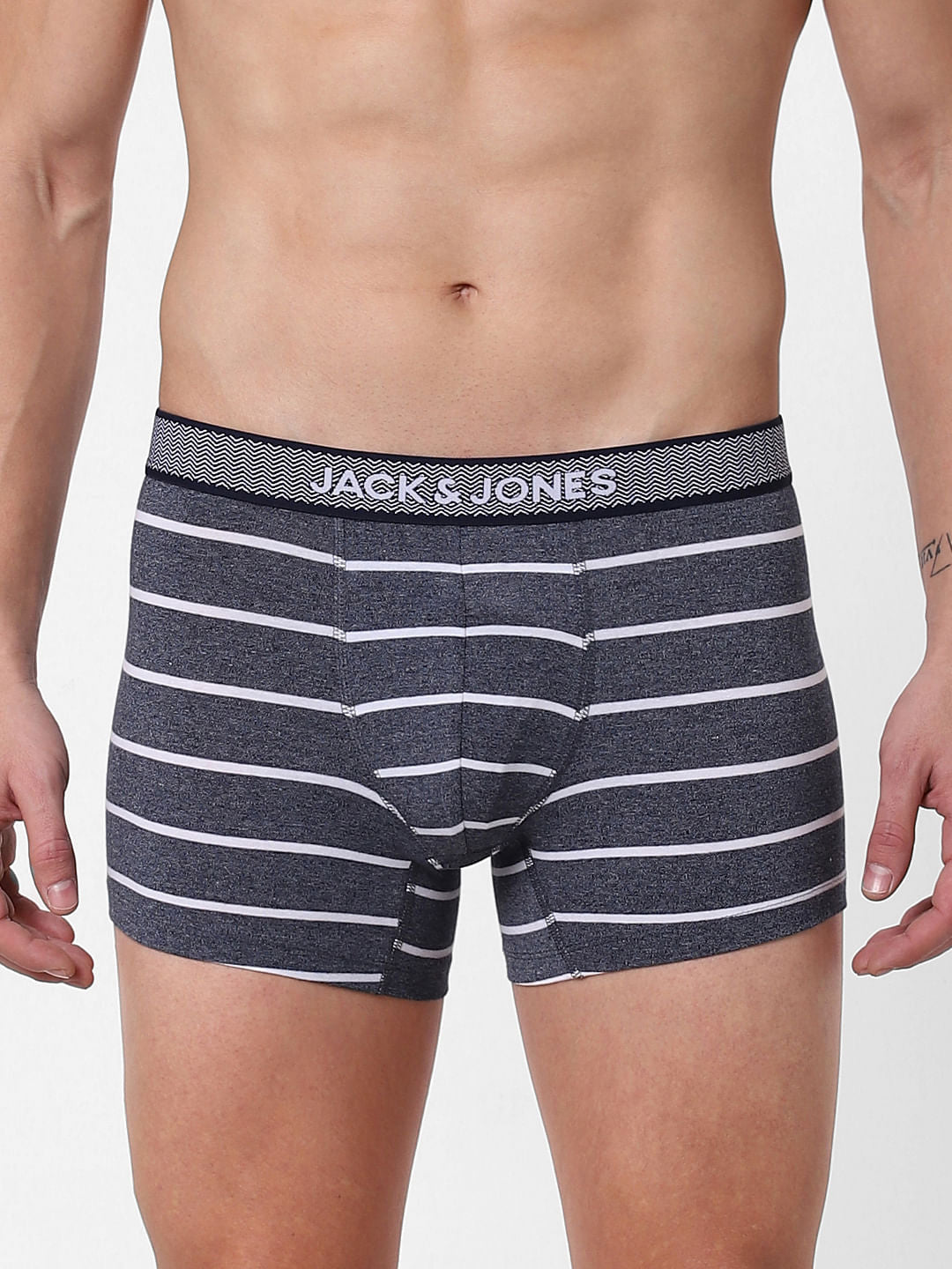 Blue Striped Brazilian Trunks
