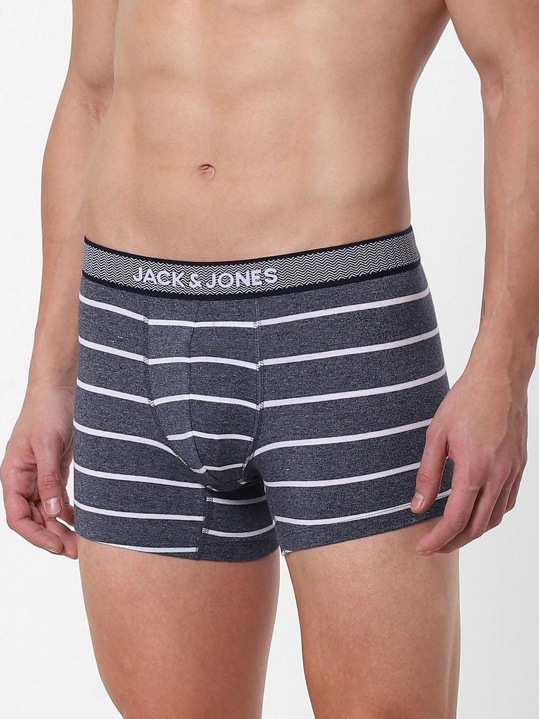 Blue Striped Brazilian Trunks