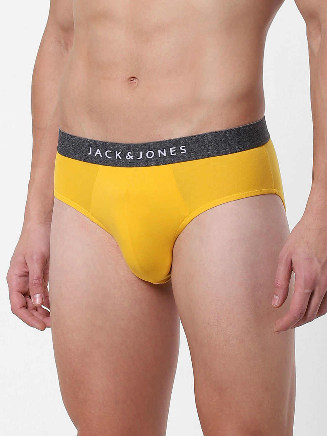 Yellow Logo Print Briefs