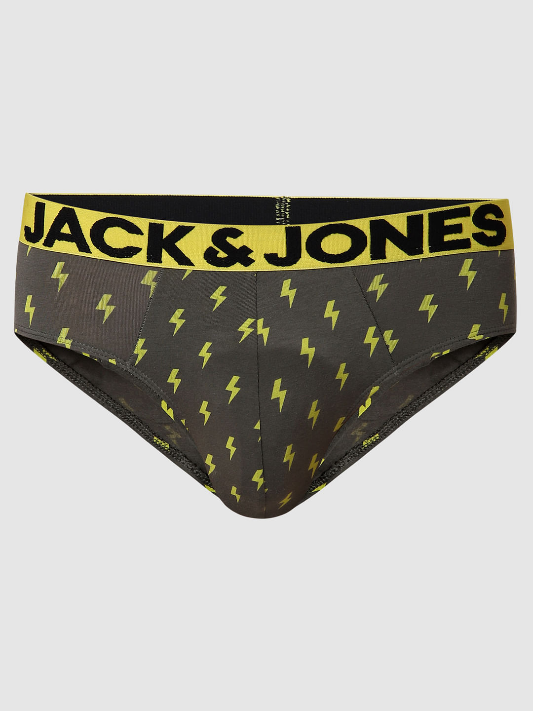 Green Thunder Bolt Print Briefs