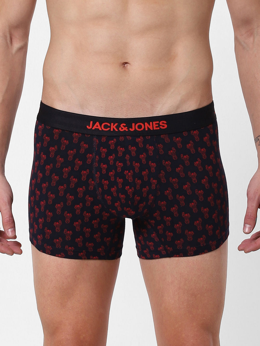Navy Blue All Over Print Brazilian Trunks - S