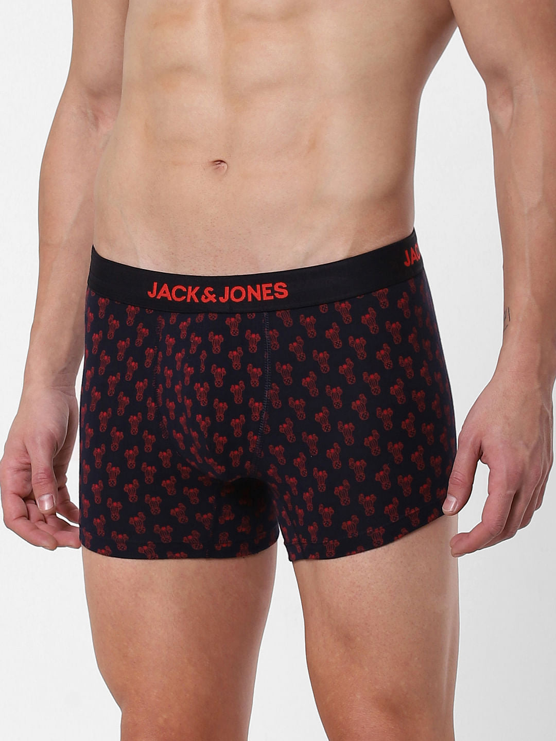 Navy Blue All Over Print Brazilian Trunks
