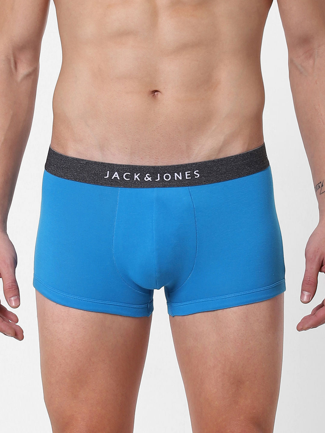 Blue Logo Print Brazilian Trunks - S