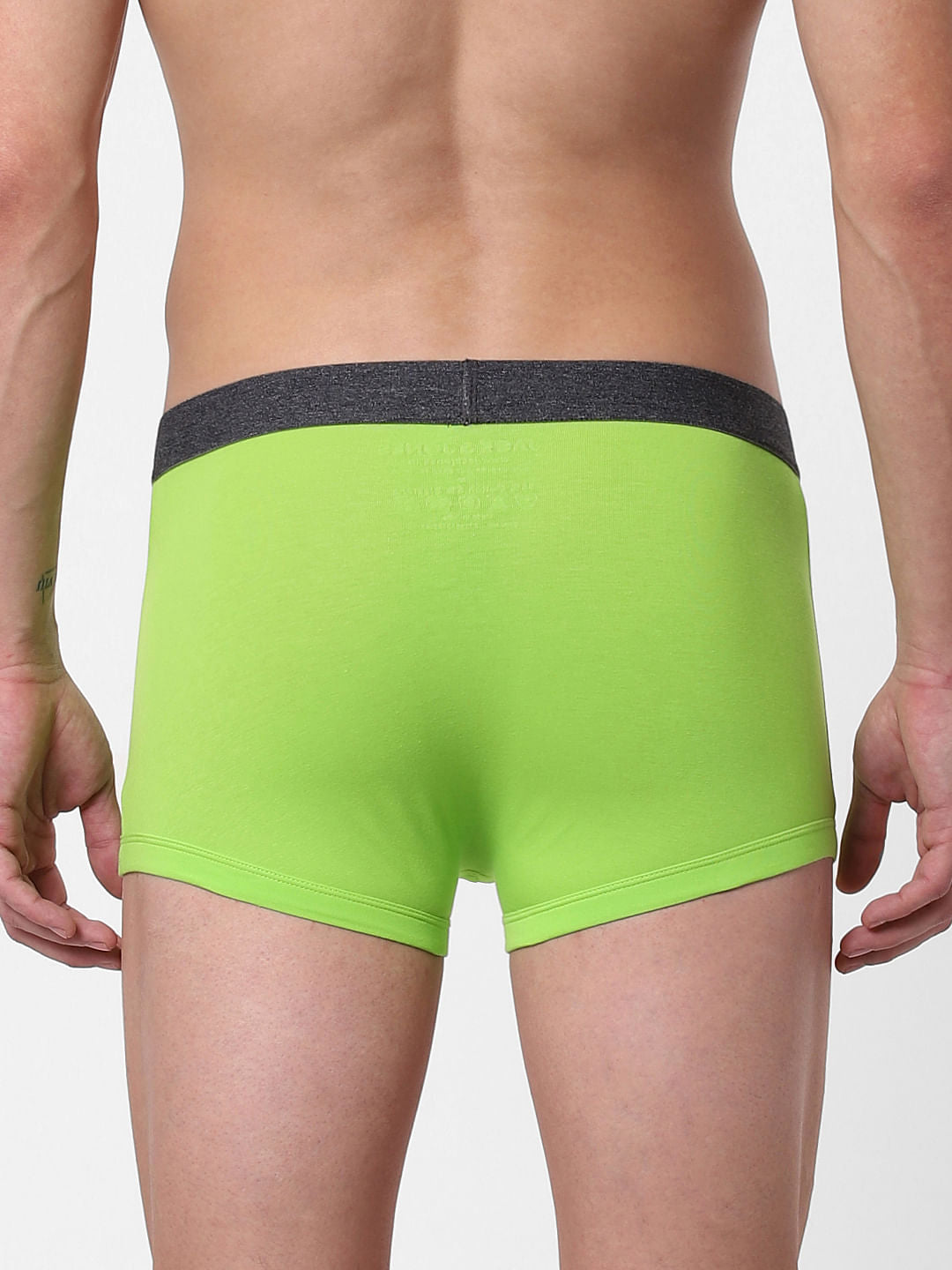 Green Logo Print Brazilian Trunks