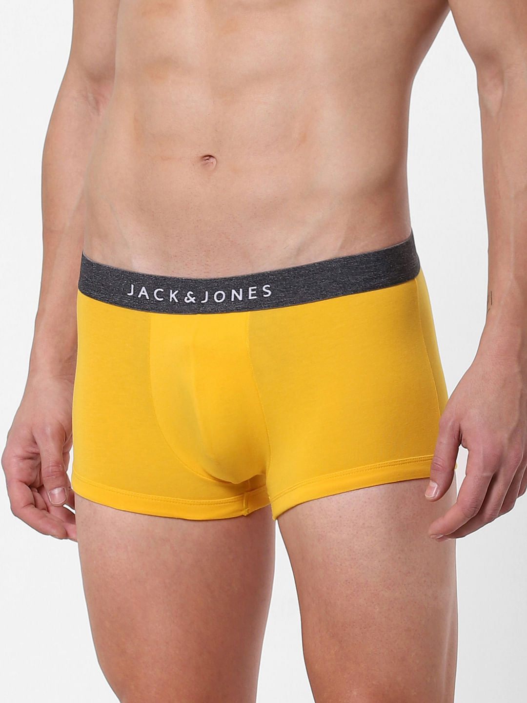 Yellow Logo Print Brazilian Trunks