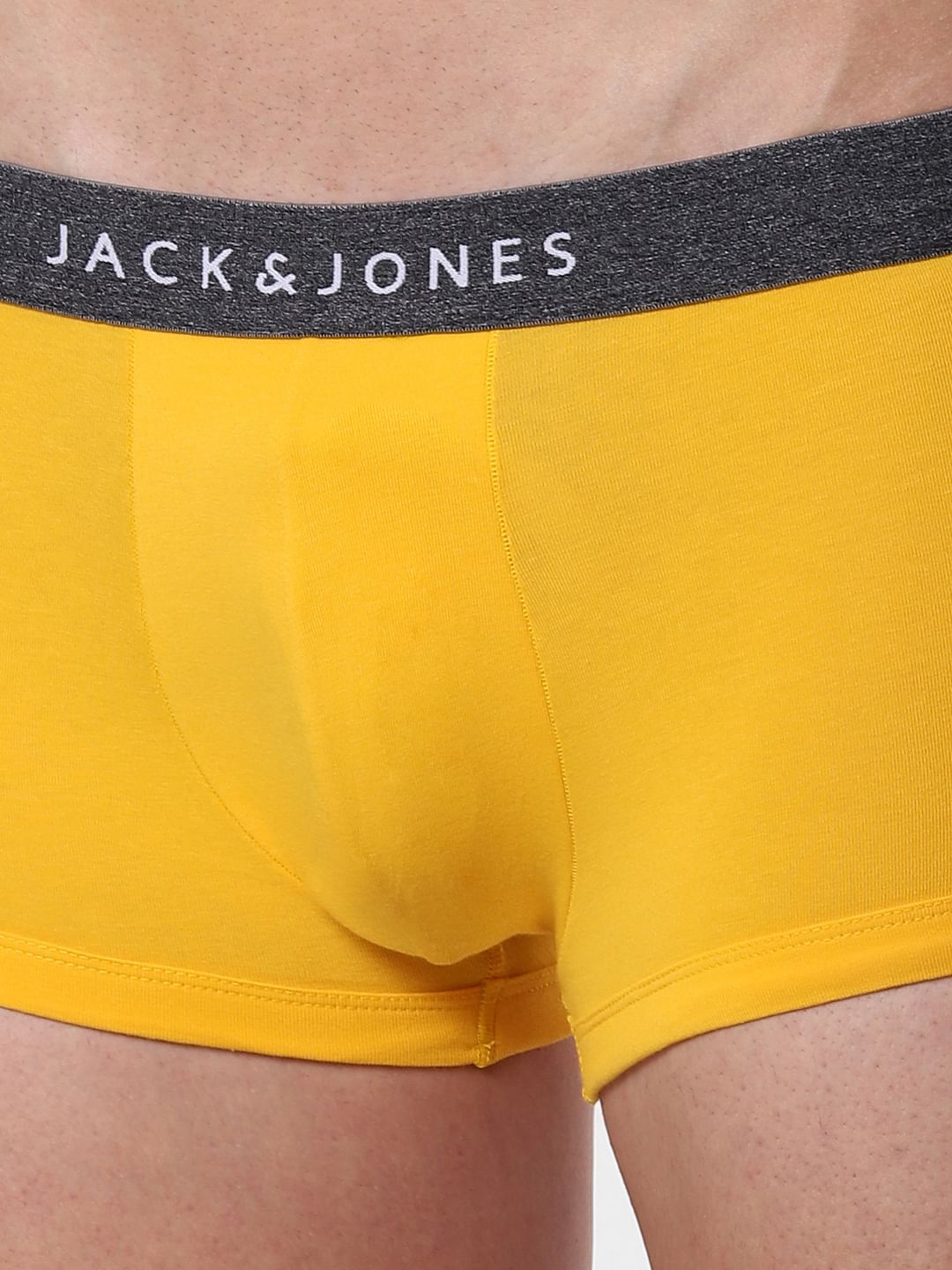 Yellow Logo Print Brazilian Trunks