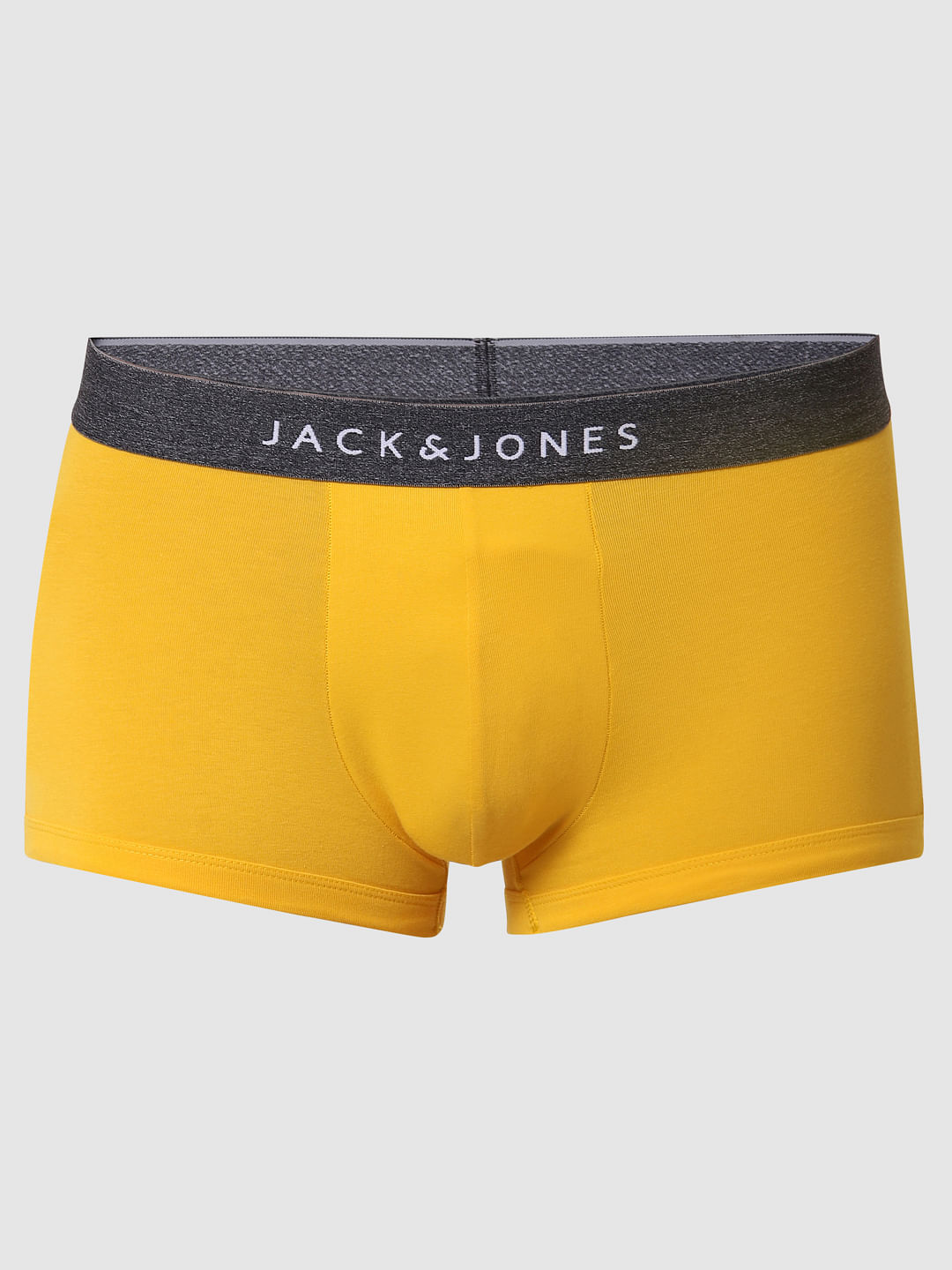 Yellow Logo Print Brazilian Trunks
