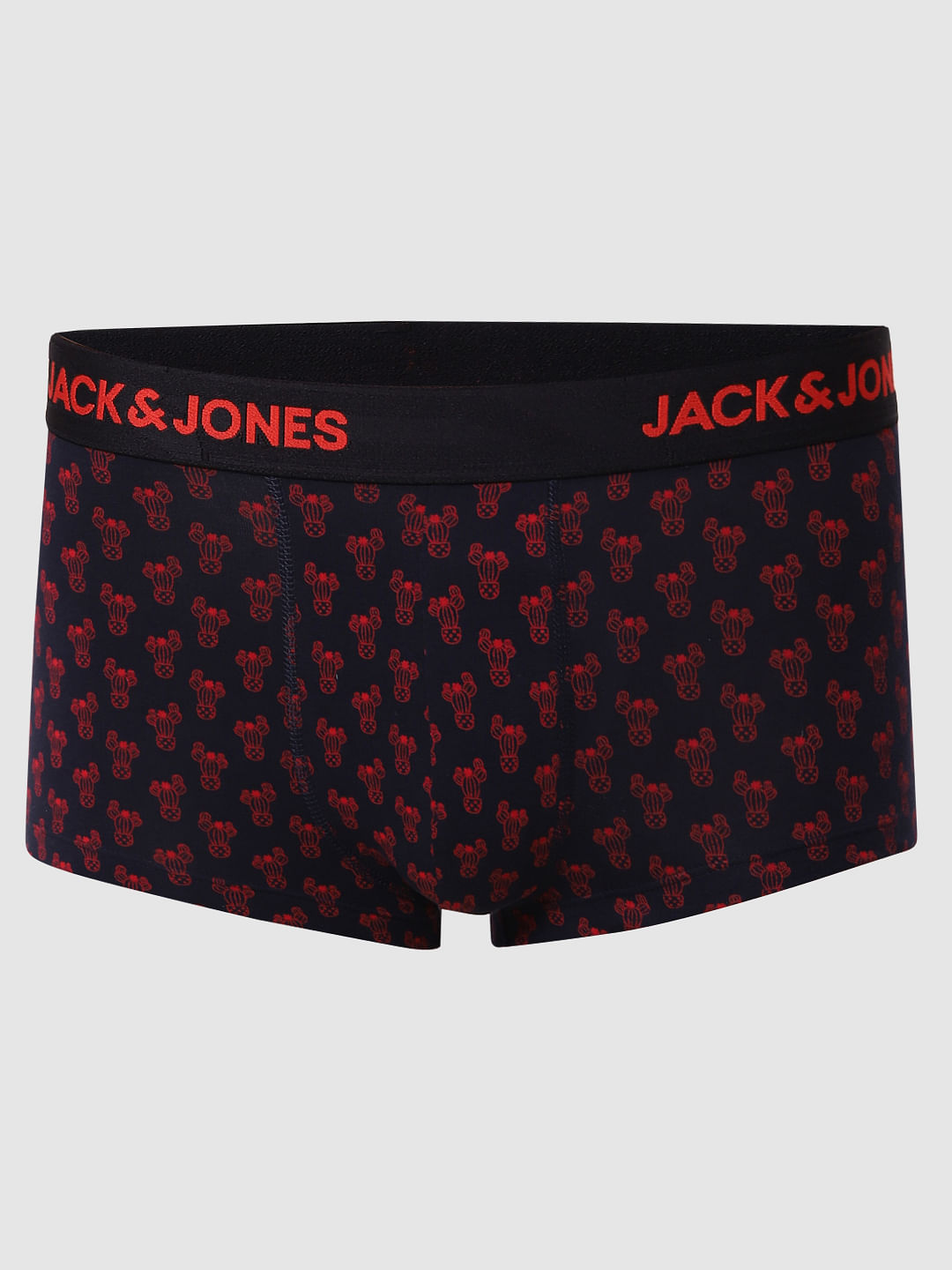 Navy Blue Printed Brazilian Trunks