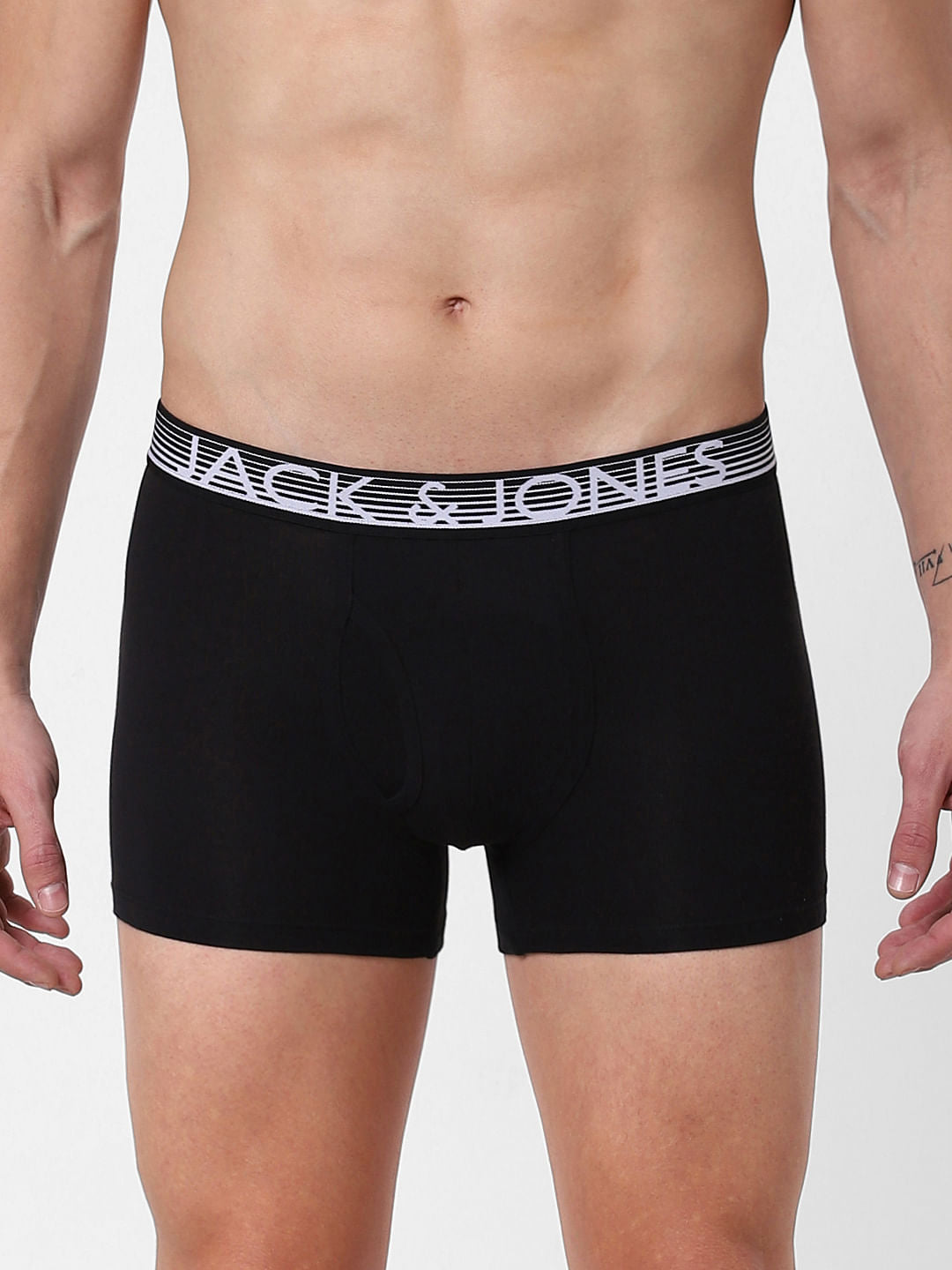Black Logo Print Trunks