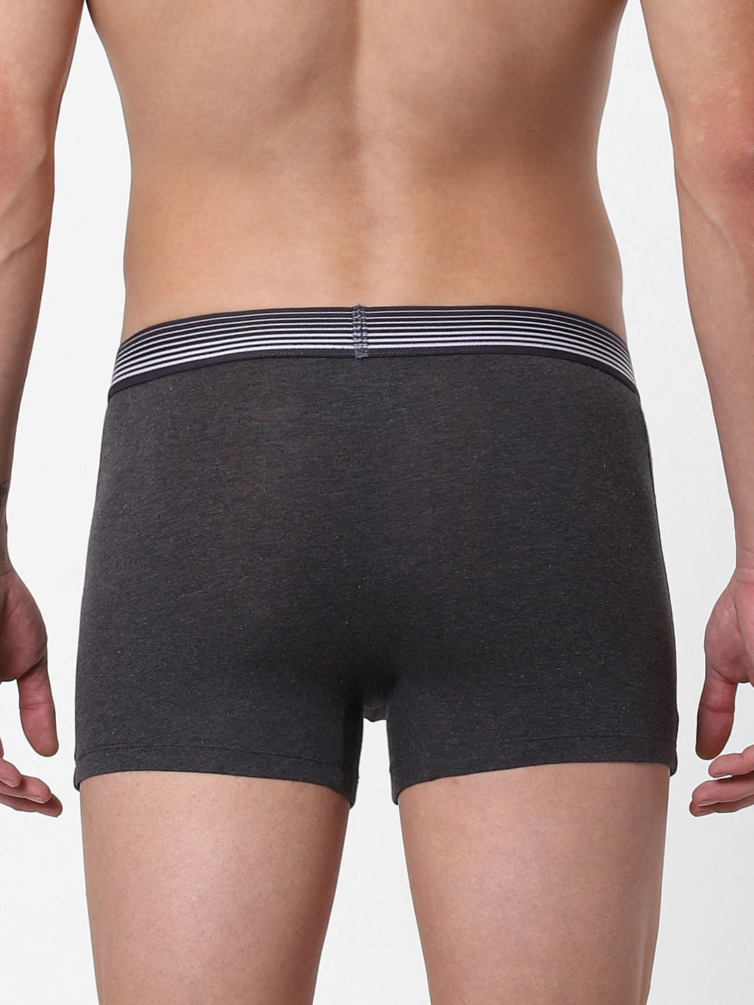 Dark Grey Logo Print Trunks