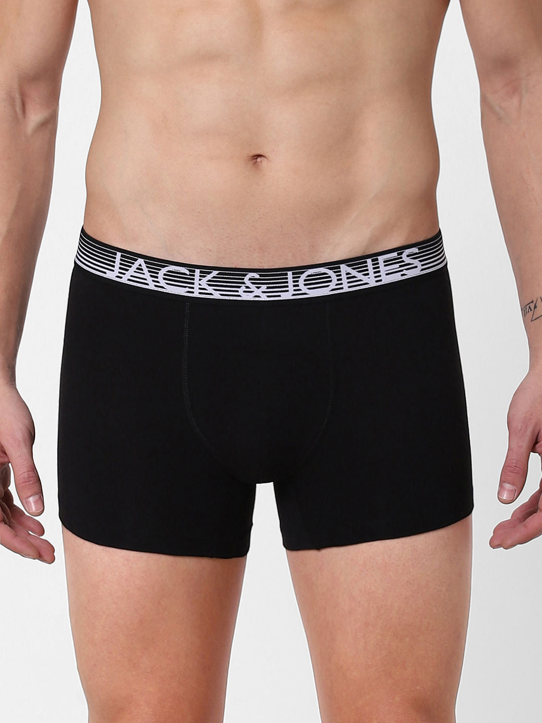Black Logo Print Trunks - S