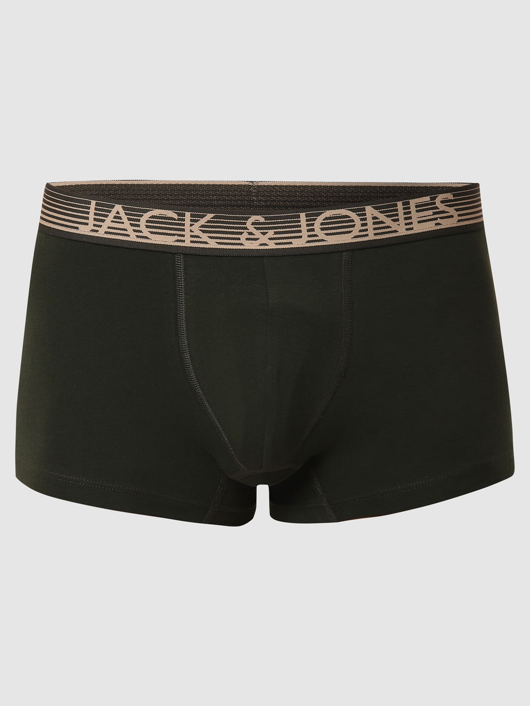 Olive Logo Print Trunks