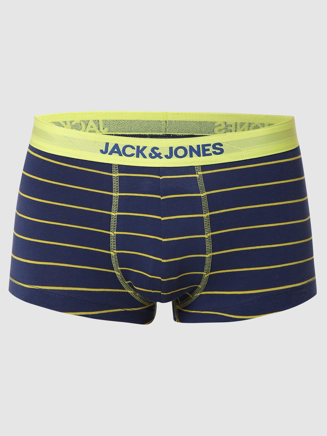 Dark Blue Striped Brazilian Trunks