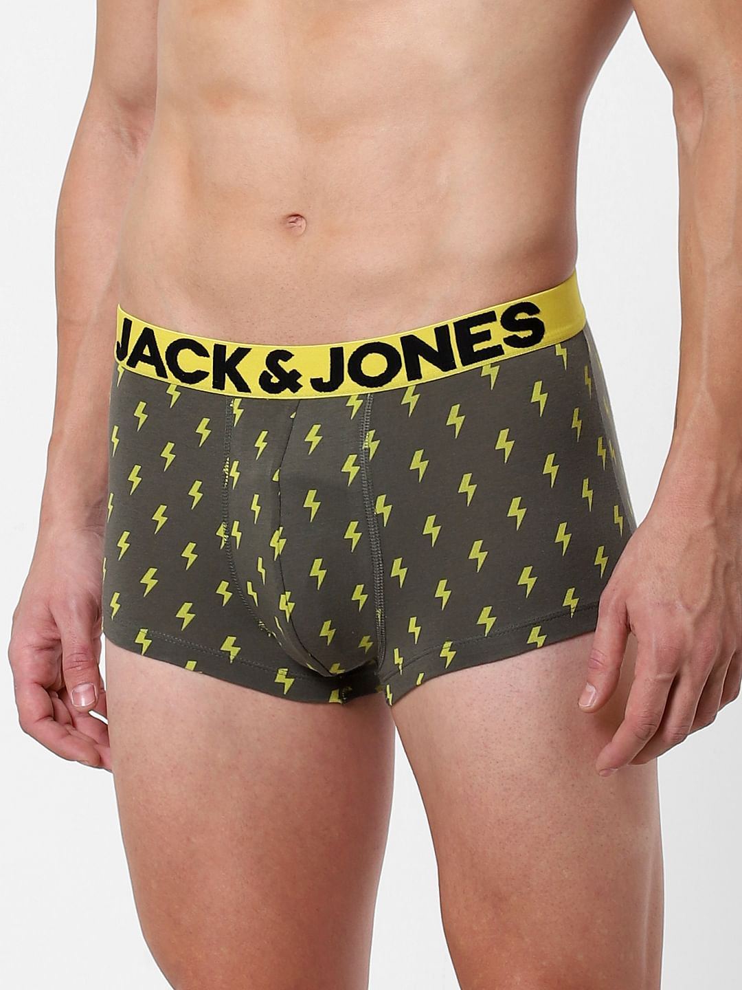 Green Thunder Bold Print Brazilian Trunks