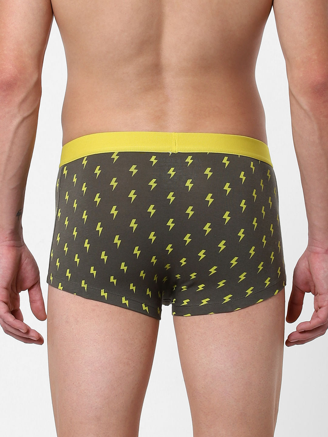 Green Thunder Bold Print Brazilian Trunks