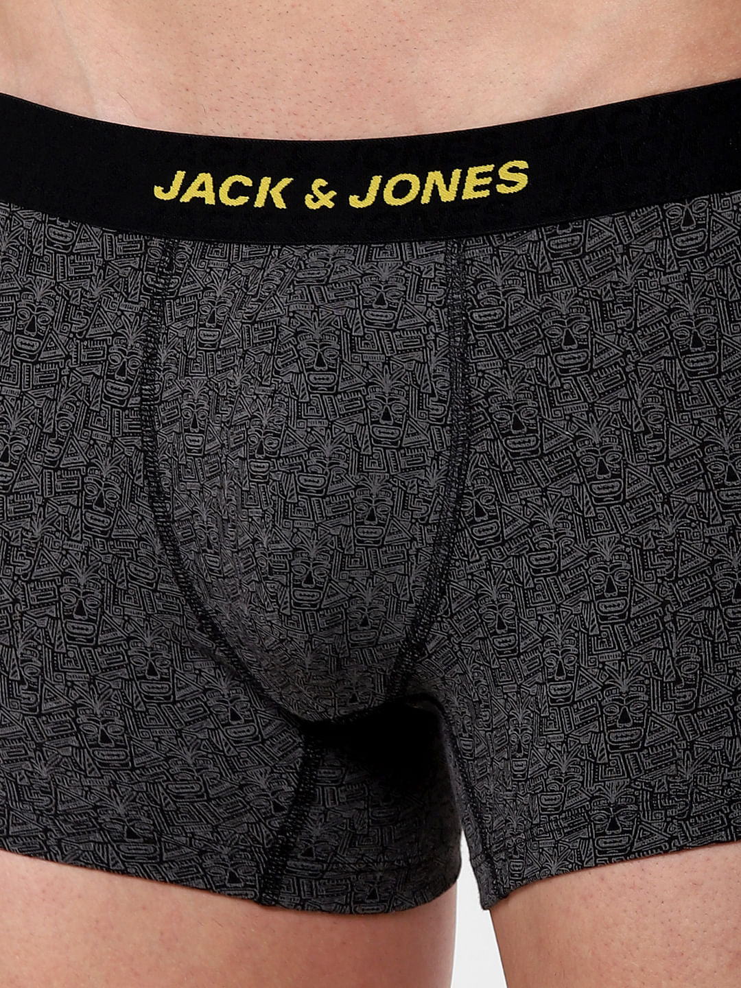 Black Abstract Print Trunks